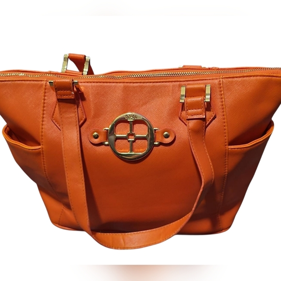 IMAN Handbags - IMAN Bright Orange Tote Bag